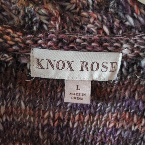 Knox Rose Sz L Long Chunky Knit Button Front Cardigan Sweater Coat Wool Alpaca - Picture 7 of 10